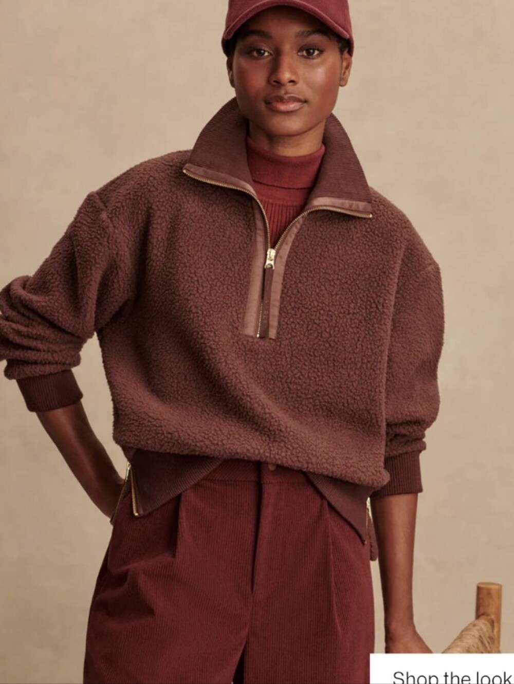 Varley Roselle Half Zip Fleece Deep Mahogany